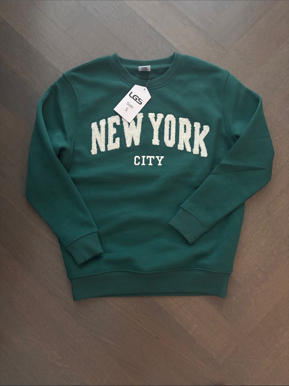 New York City emerald green crewneck sweatshirt. Cotton. Size small